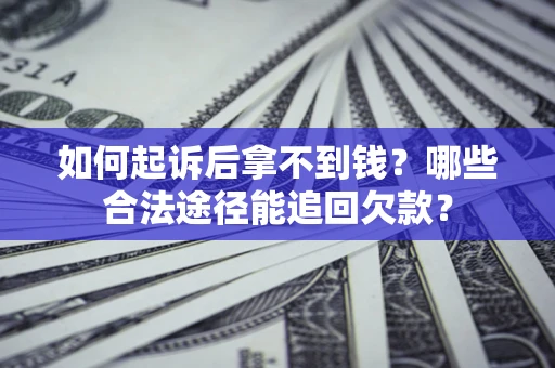 武汉如何起诉后拿不到钱？哪些合法途径能追回欠款？