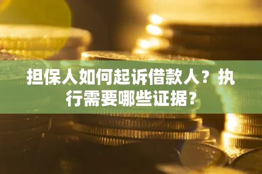 武汉担保人如何起诉借款人？执行需要哪些证据？