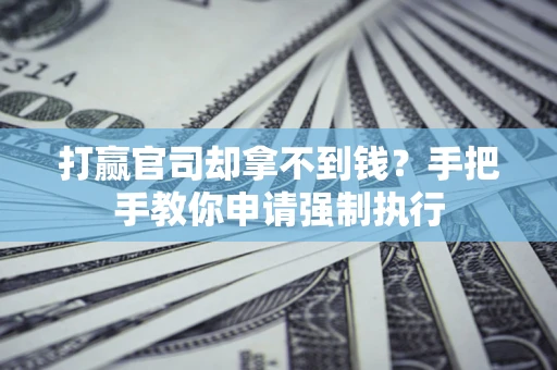 武汉打赢官司却拿不到钱？手把手教你申请强制执行