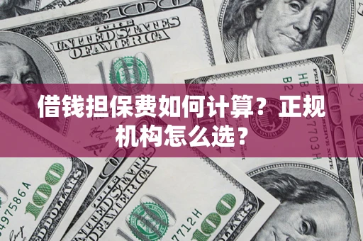 武汉借钱担保费如何计算？正规机构怎么选？