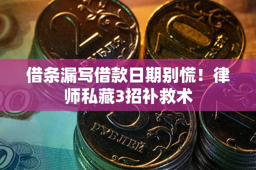 武汉借条漏写借款日期别慌！律师私藏3招补救术